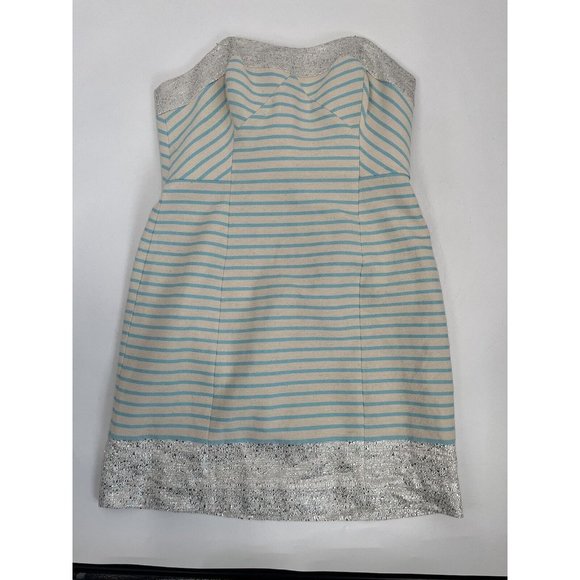 Lilly Pulitzer Remi Dress Sz 6 Blue White Stripe Summer Beach Vacation NWT - Picture 2 of 7